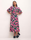 Billie Floral Pink Octavia Midi Dress