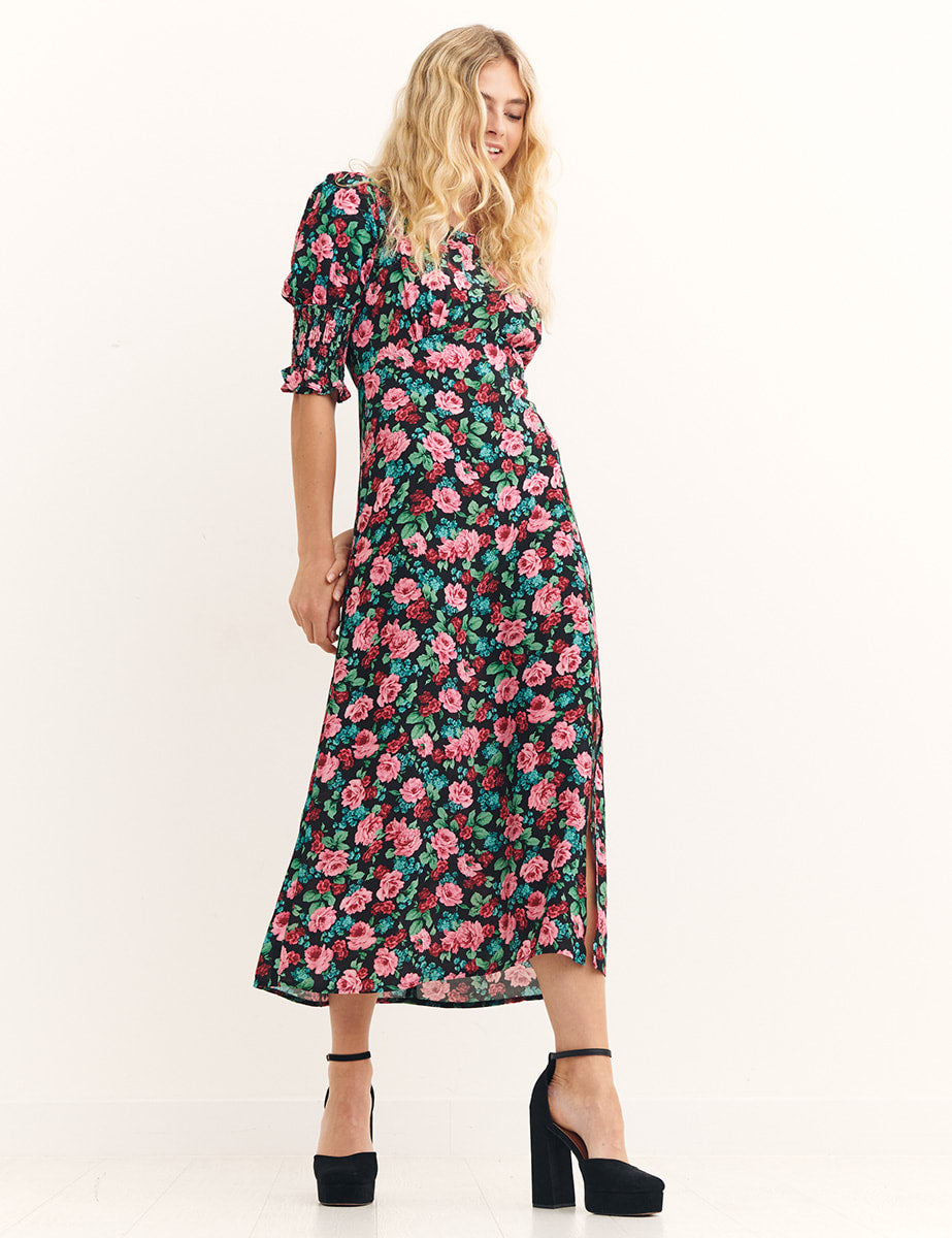 Navy Luna Midi Dress