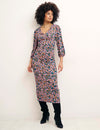 Multi Floral Hadley Midi Jersey Dress