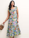 Postcard Print Cassidy Midi Dress