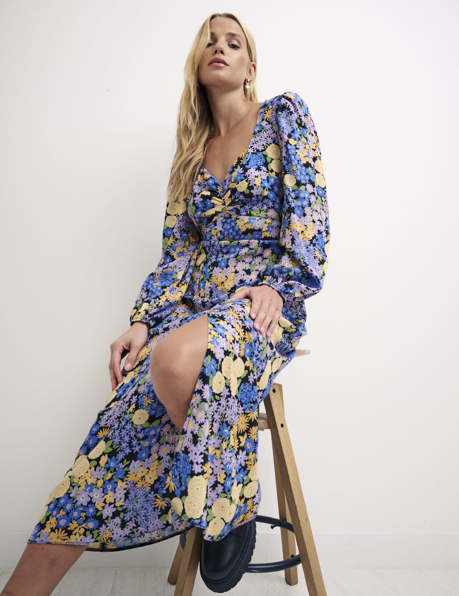 Rosie Long Sleeve Floral Midi Dress