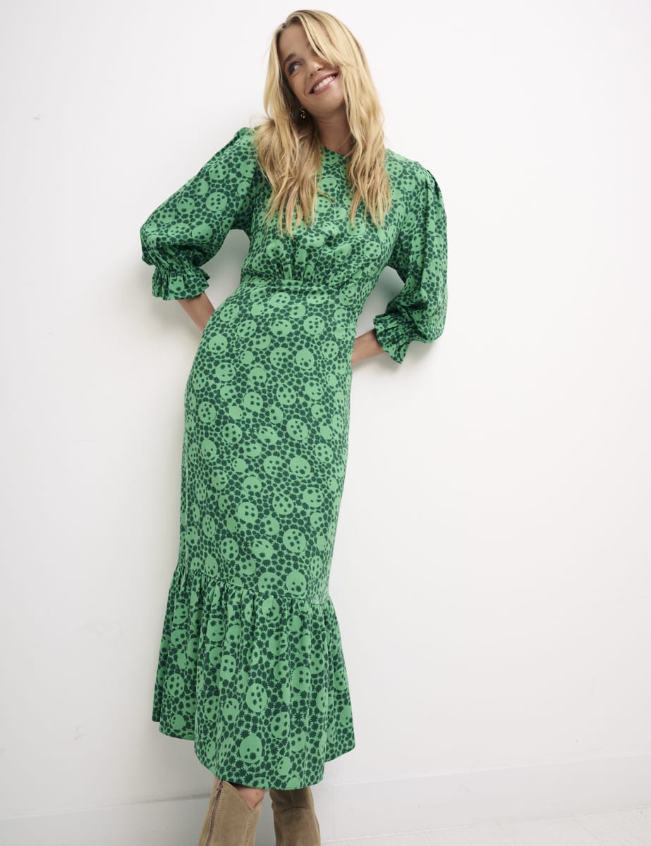 Green Floral Petite Selena Dress