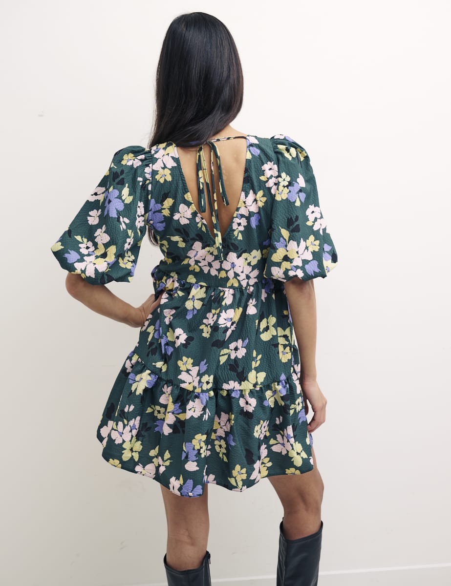 Green Floral Vienna Mini Dress