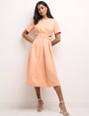 Peach Alicia Midi Dress