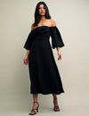 Black Maxine Midi Dress