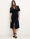 Black Alexa Broderie Midi Dress