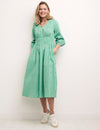 Green Stripe Long Sleeved Cassie Midi Dress