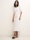 White Broderie Felicia Midi Dress