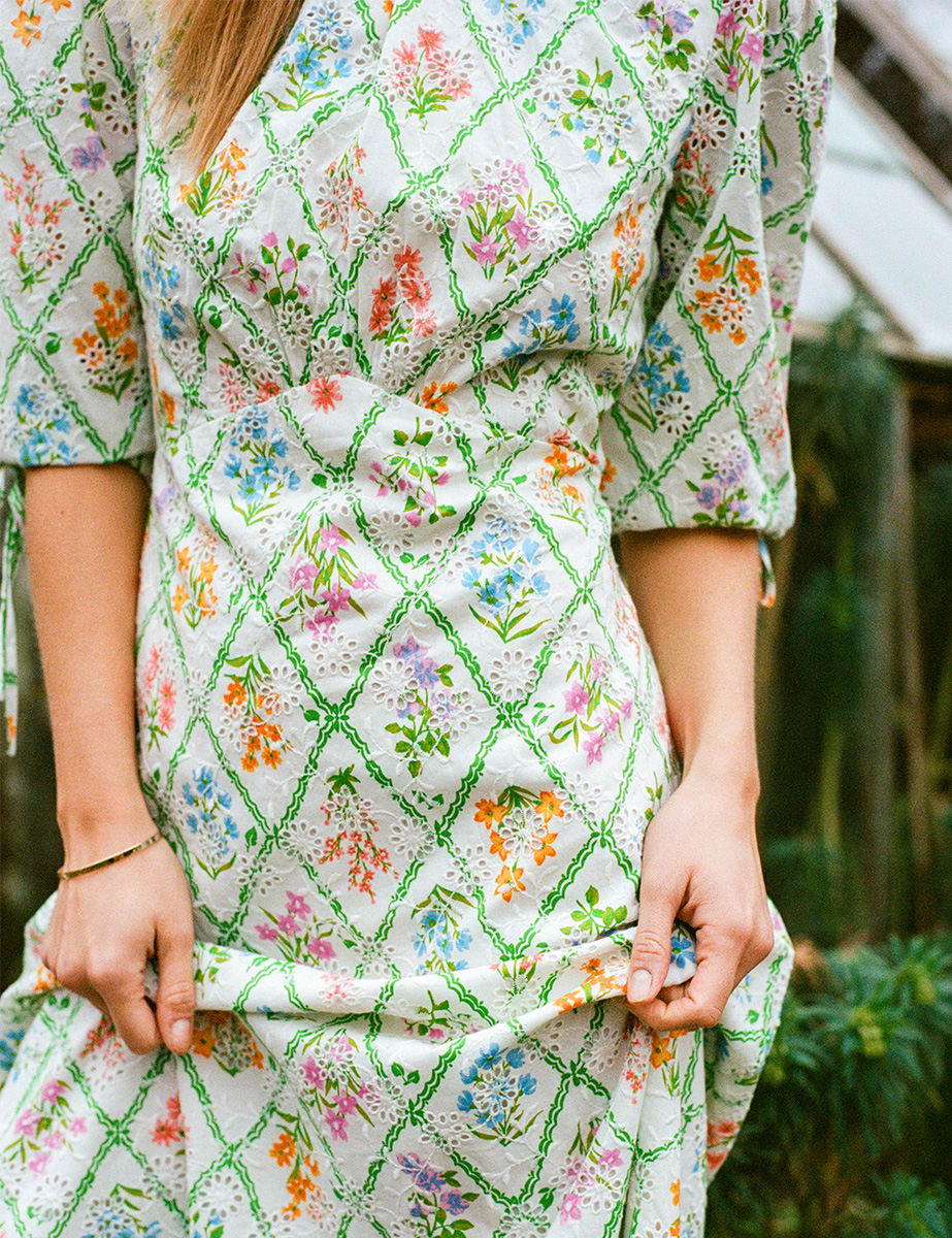 Floral Dominique Broderie Midi Dress