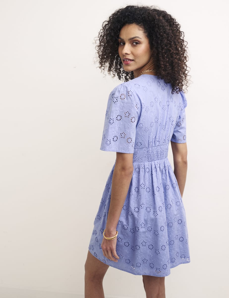 Blue Borderie Petite Mietta Mini Dress