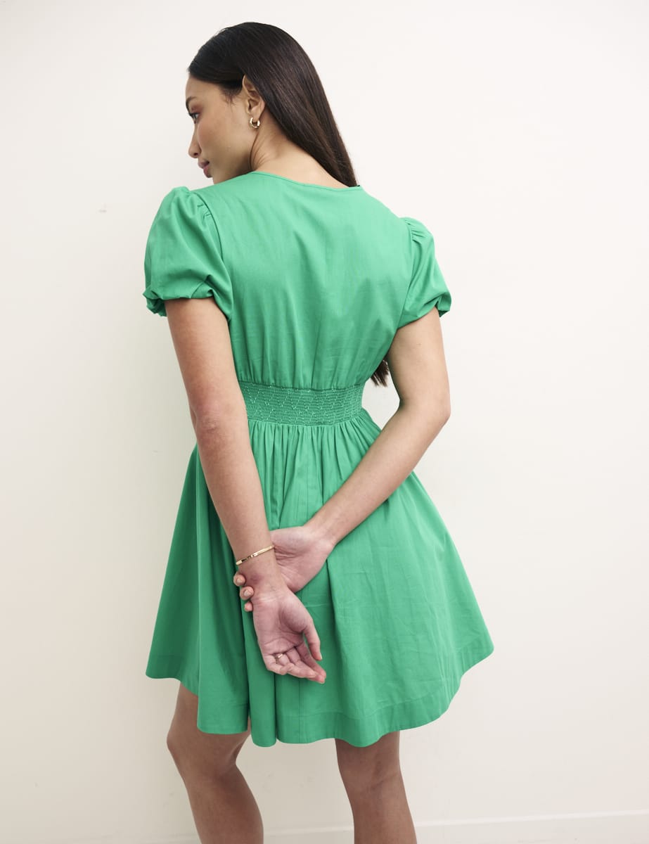 Green Jewel Mini Skater Dress