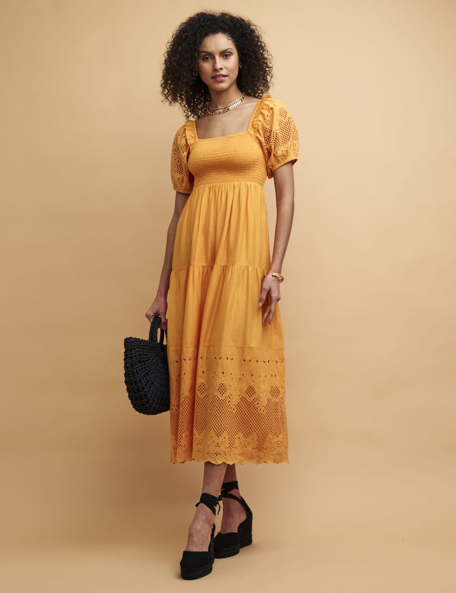 NC Boutique Yellow Marigold Midi Dress