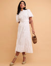 NC Boutique White Broderie Anglaise Jessie Midi Dress