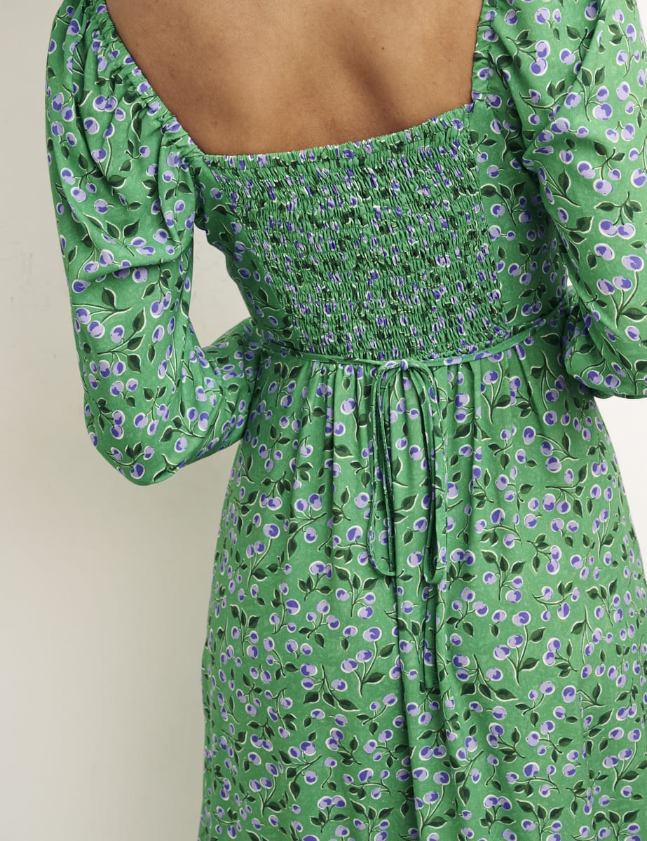 Alora Cherry Green Abby Midi Dress