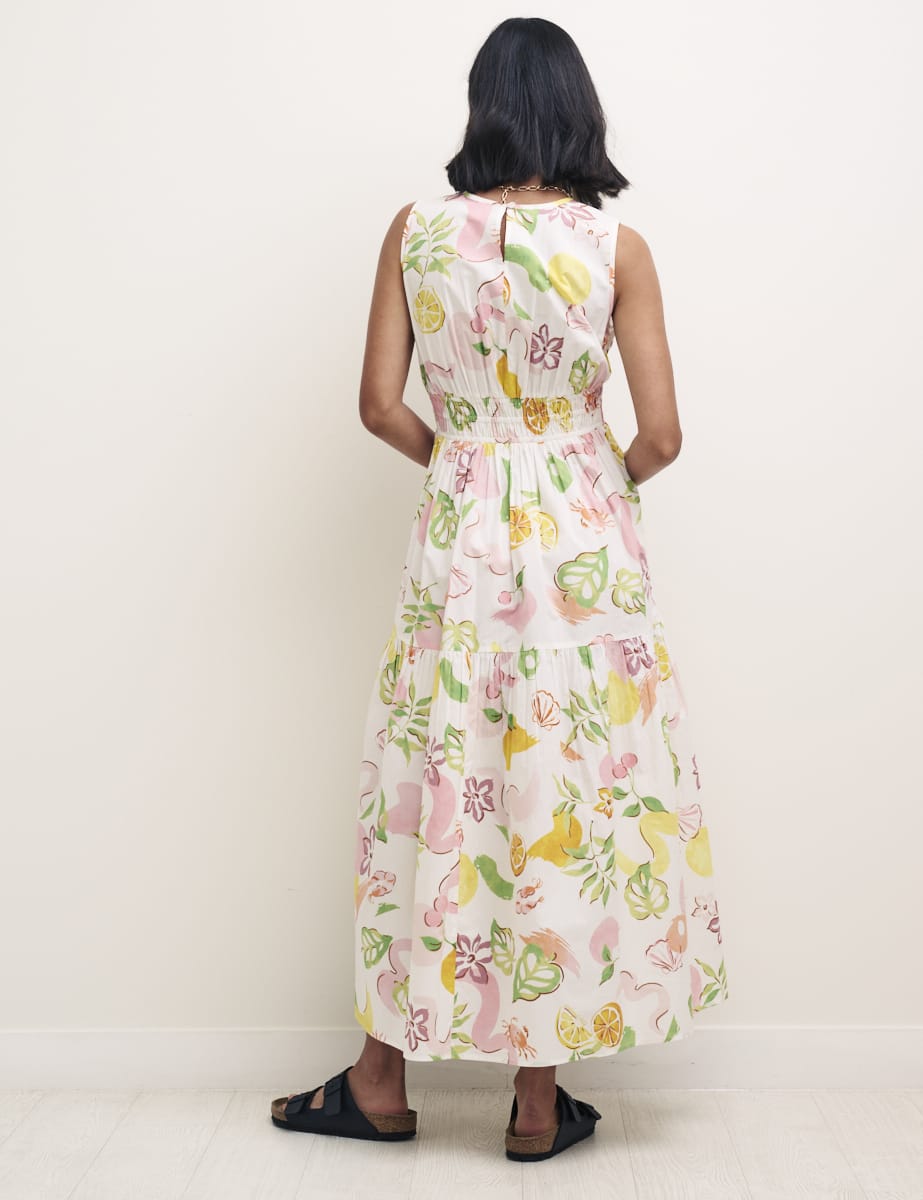 Watercolour Fruit Print Elora Midaxi Dress