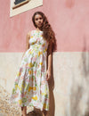 Watercolour Fruit Print Elora Midaxi Dress