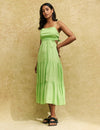 Green Tie Back Alani Midi Dress