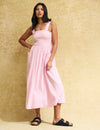 Pink Gingham Check Dionne Midi Dress