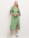 Vintage Floral Green Esme Midi Dress