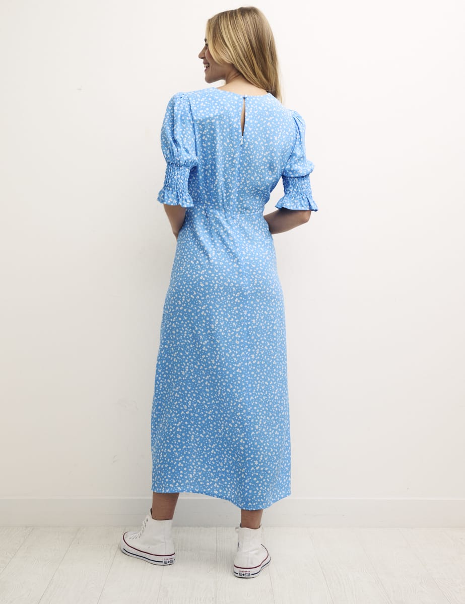 Blue Floral Luna Midi Dress