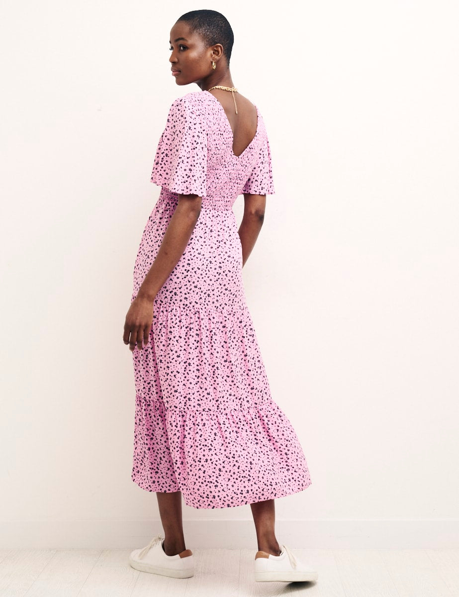 Ditsy Pink May Midi Dress