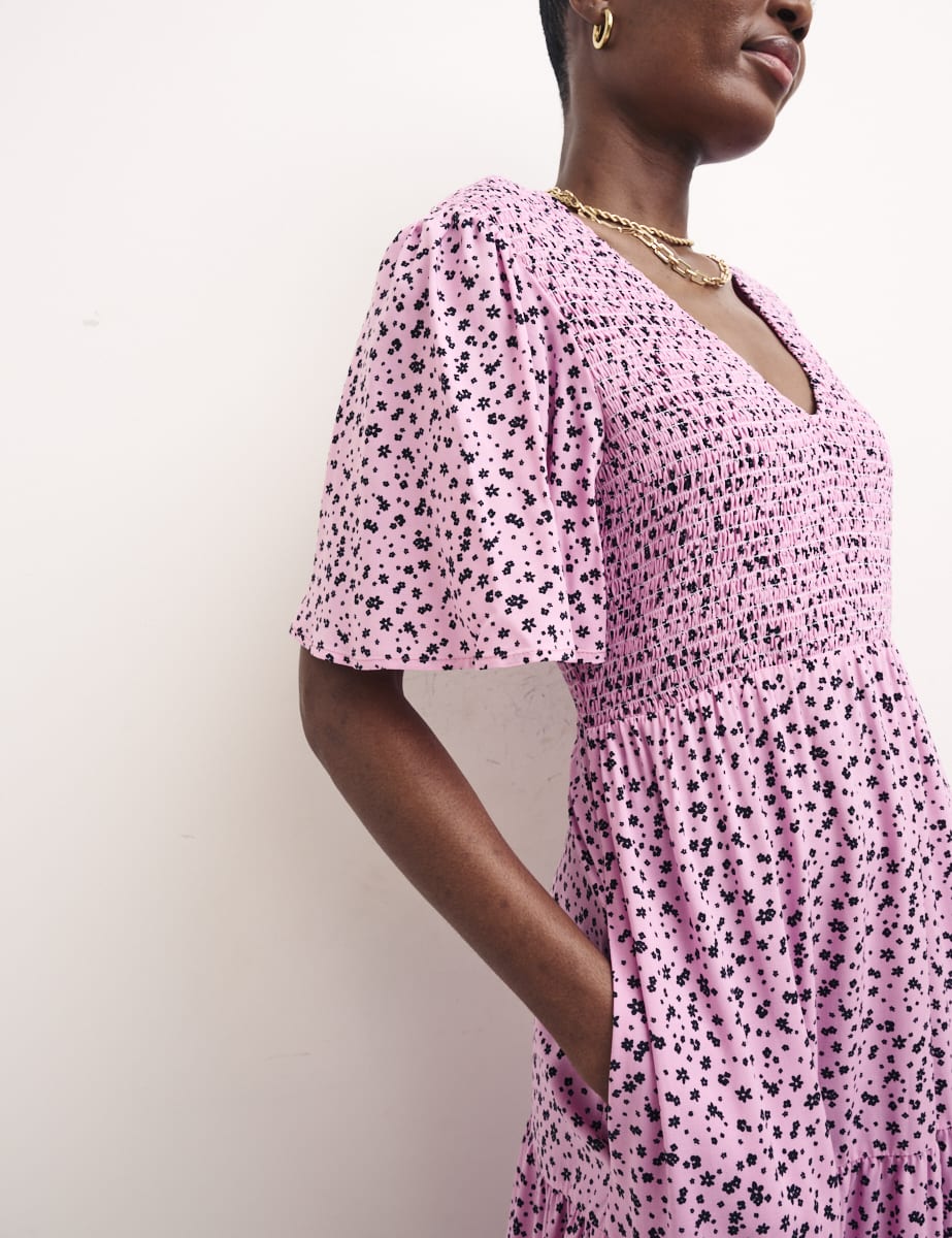 Ditsy Pink May Midi Dress