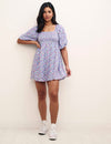 Floral Blue Petite Kylie Mini Dress