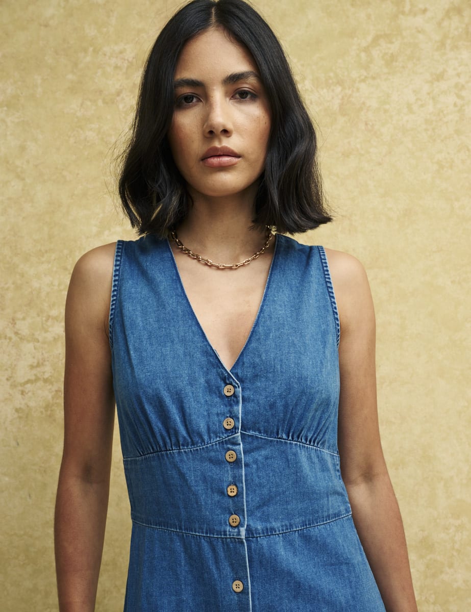 Denim Sandra Midi Dress