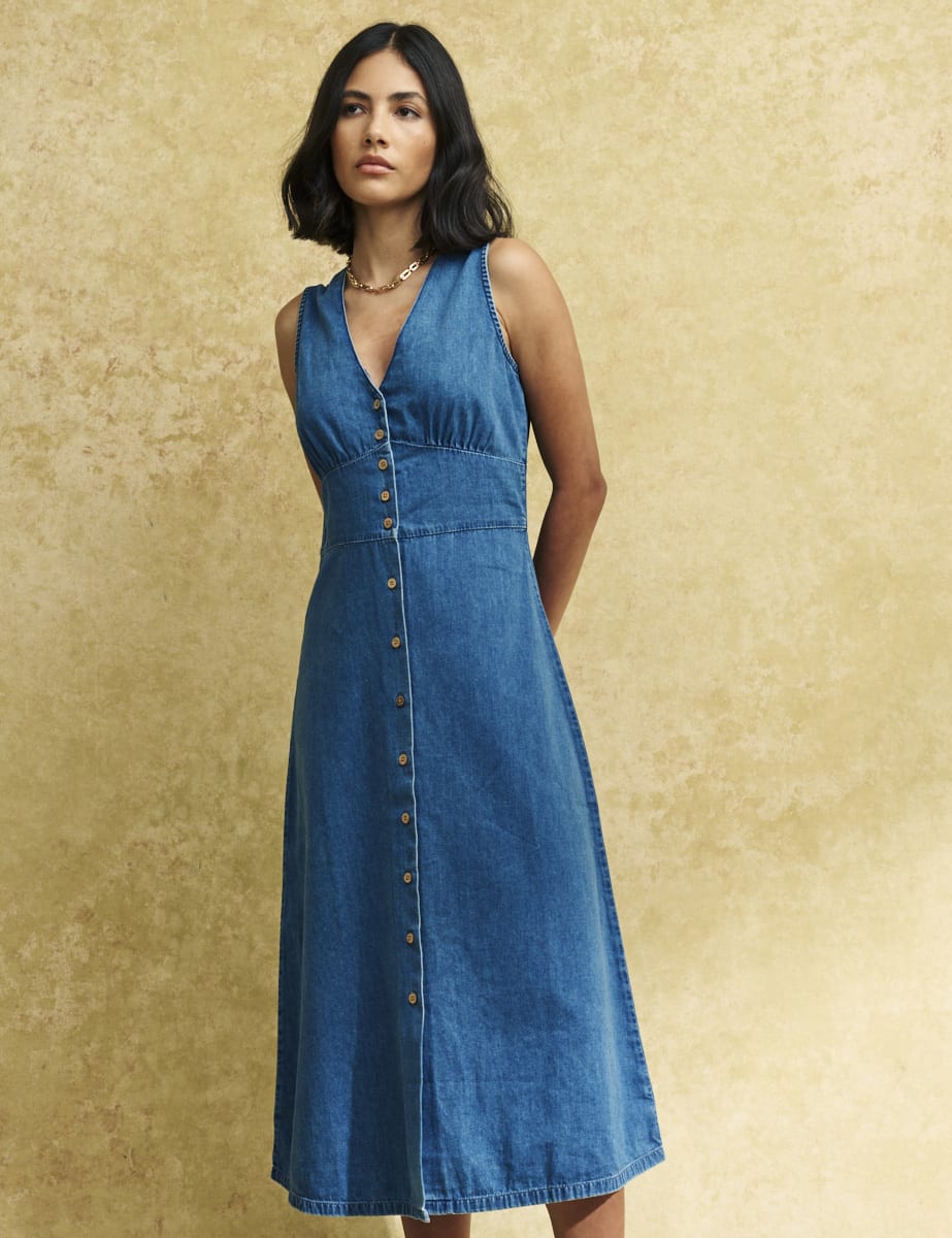 Denim Sandra Midi Dress