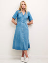 Blue Denim Alexa Midi Tea Dress