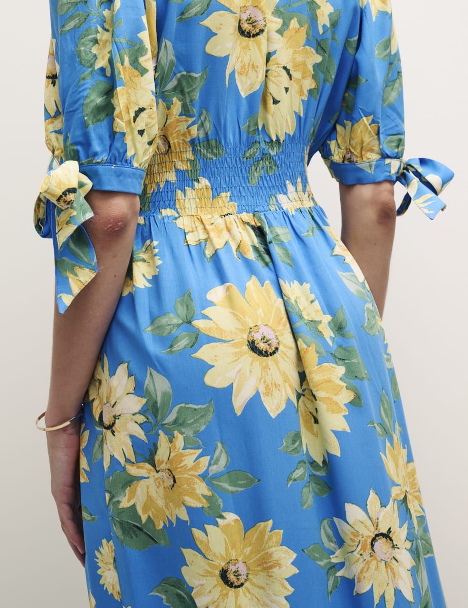 Petite Sunflower Floral Esme Midi Dress