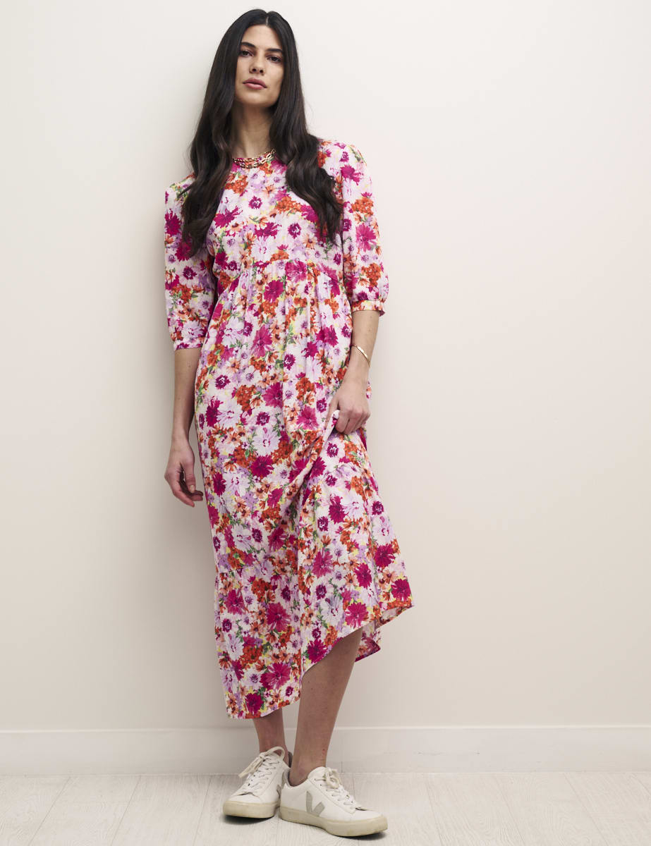 Big Floral Rachel Midi Dress