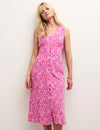 Pink Heart Print Sandra Midi Dress