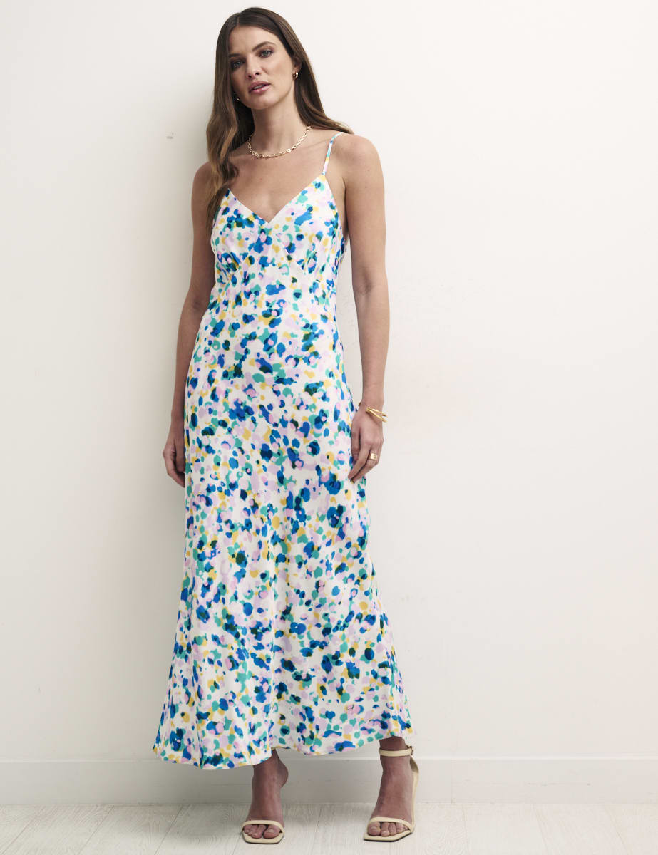 Scattered Spot Melina Slip Midi Dress