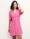 Pink Heart Print Daisy Mini Dress