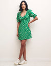 Green Lemon Puff Sleeve Jamie Mini Dress