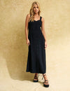 Black Linen-blend Gill Dress