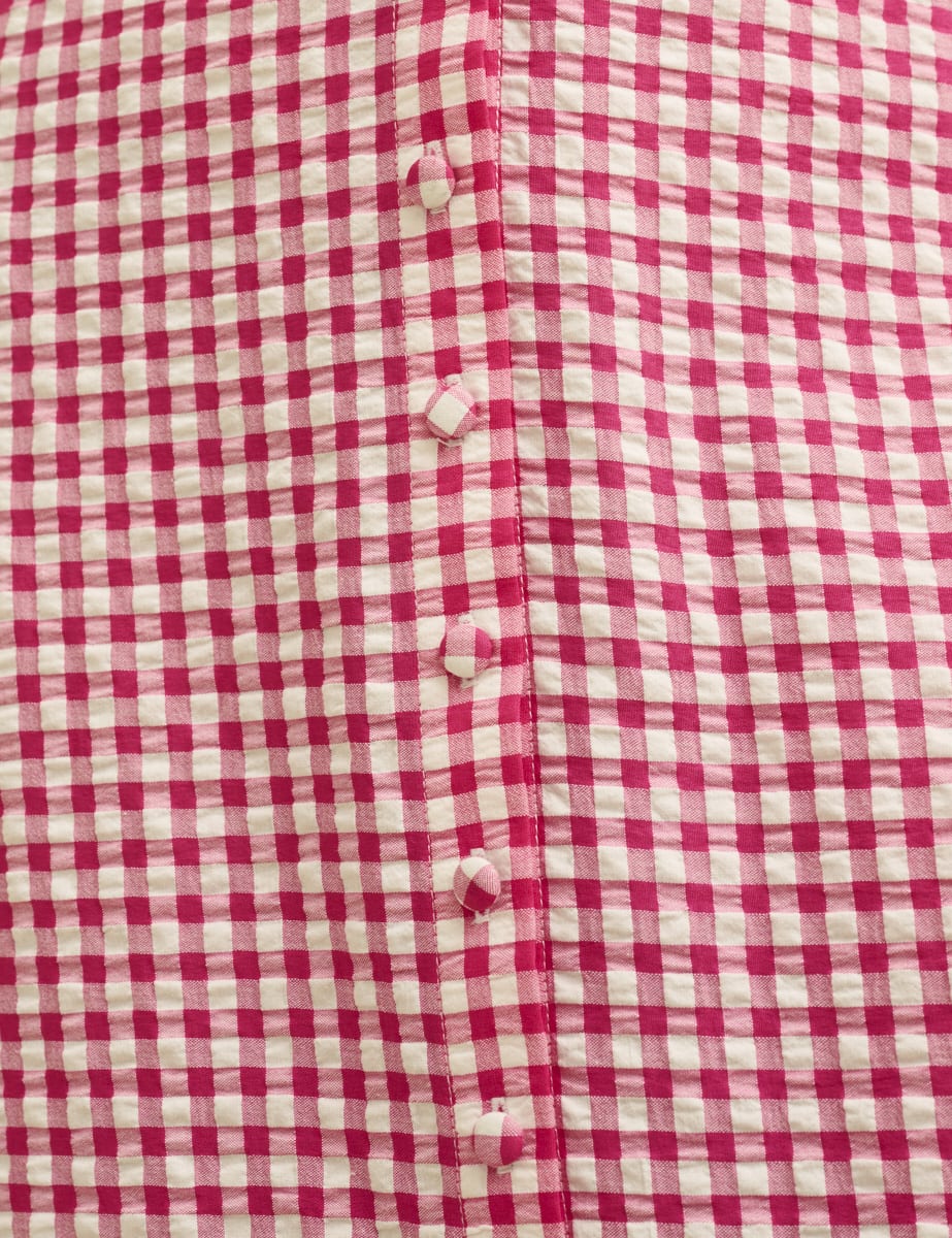 Pink Gingham Check Alexis Midi Dress