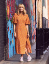 Fearne Cotton Orange Stripe Floral Elka Midi Dress