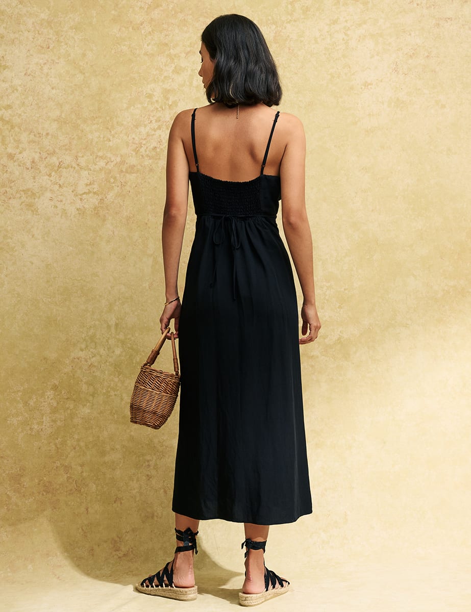 Black Spaghetti Strap Maddy Midaxi Dress