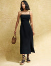 Black Spaghetti Strap Maddy Midaxi Dress