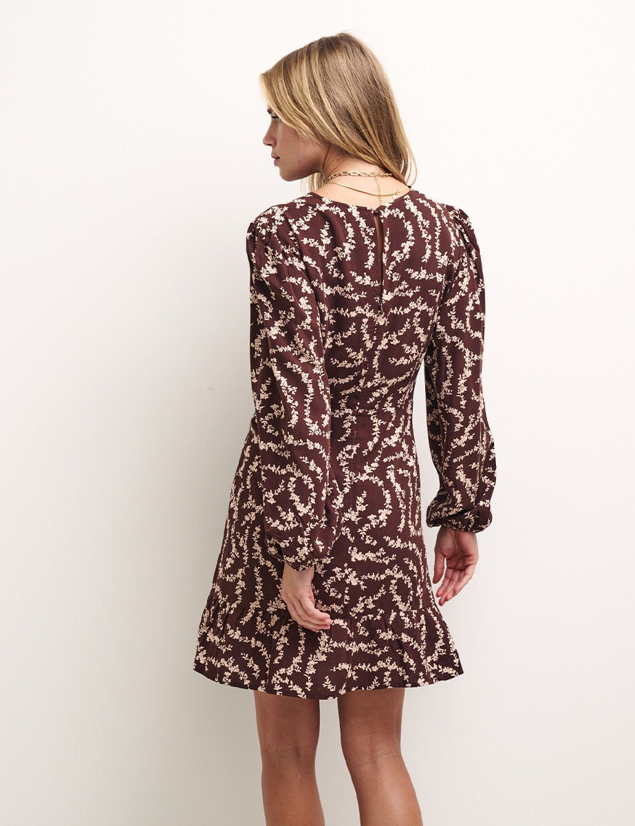 Brown Floral Serena Mini Dress