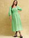 Green Franzie Midi Dress