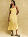 Yellow Pipin Midi Dress