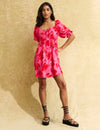 Pink Big Floral Martina Mini Dress