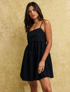 Black Dolly Smock Mini Dress