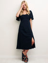 Black Linen Dee Dee Midi Tea Dress