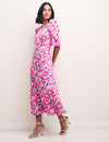 Pink Floral Moira Midi Dress