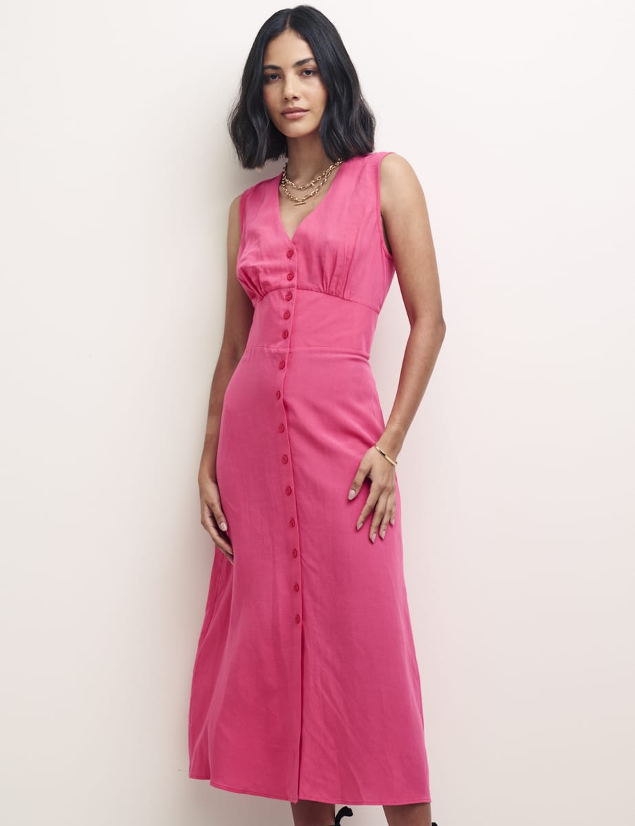 Pink Sandra Midi Dress