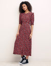 Red Floral Felicia Midi Dress